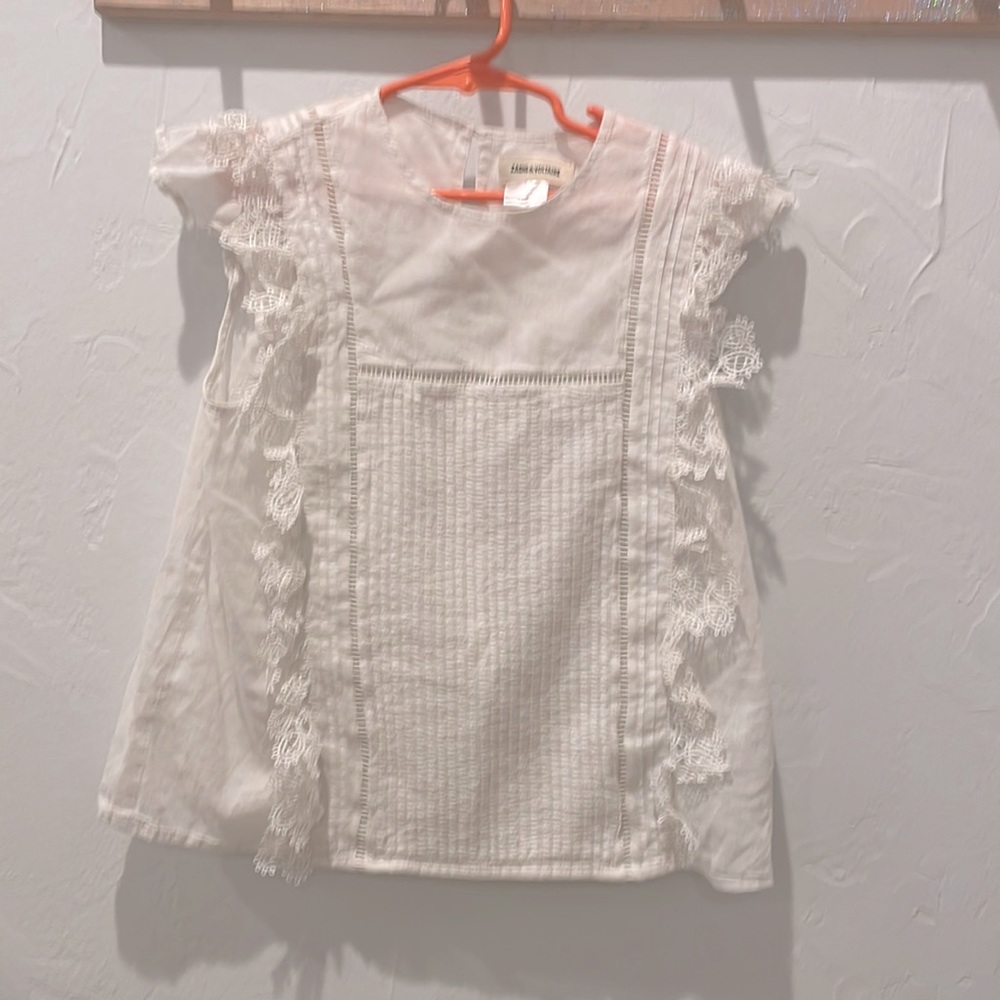 Zadig & Voltaire cute ivory lace top girls sz 10